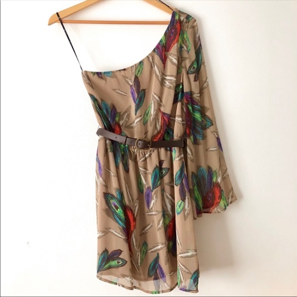 Dresses & Skirts - Peacock One shoulder Dress